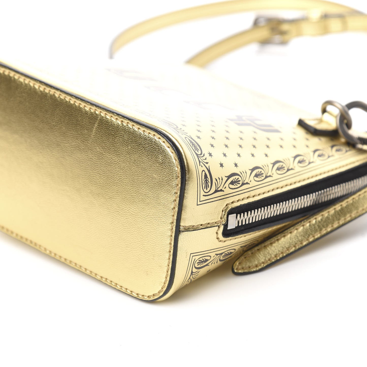 X SEGA Calfskin GUCCY Stars Mini Dome Shoulder Bag Gold