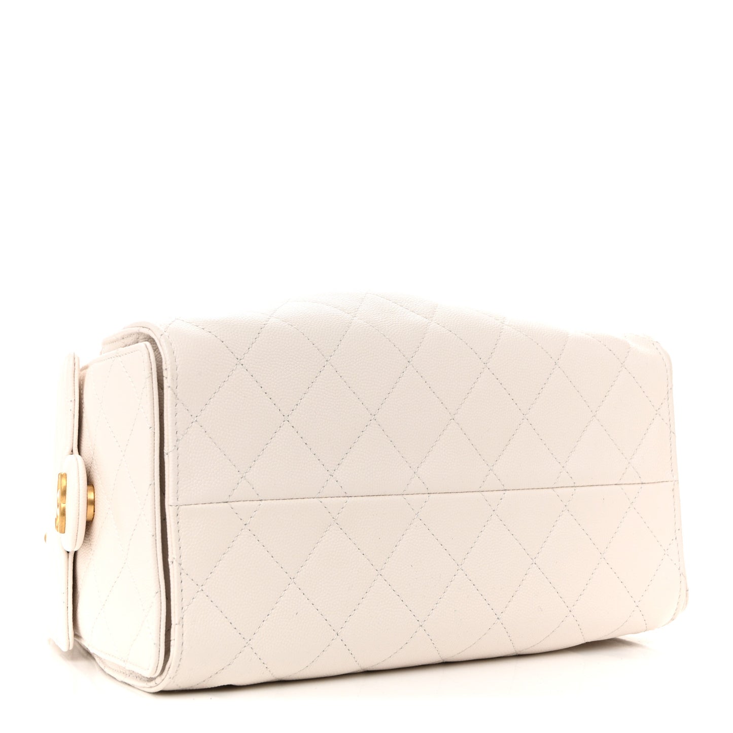 Caviar Quilted Small Chanel 25 Handbag White