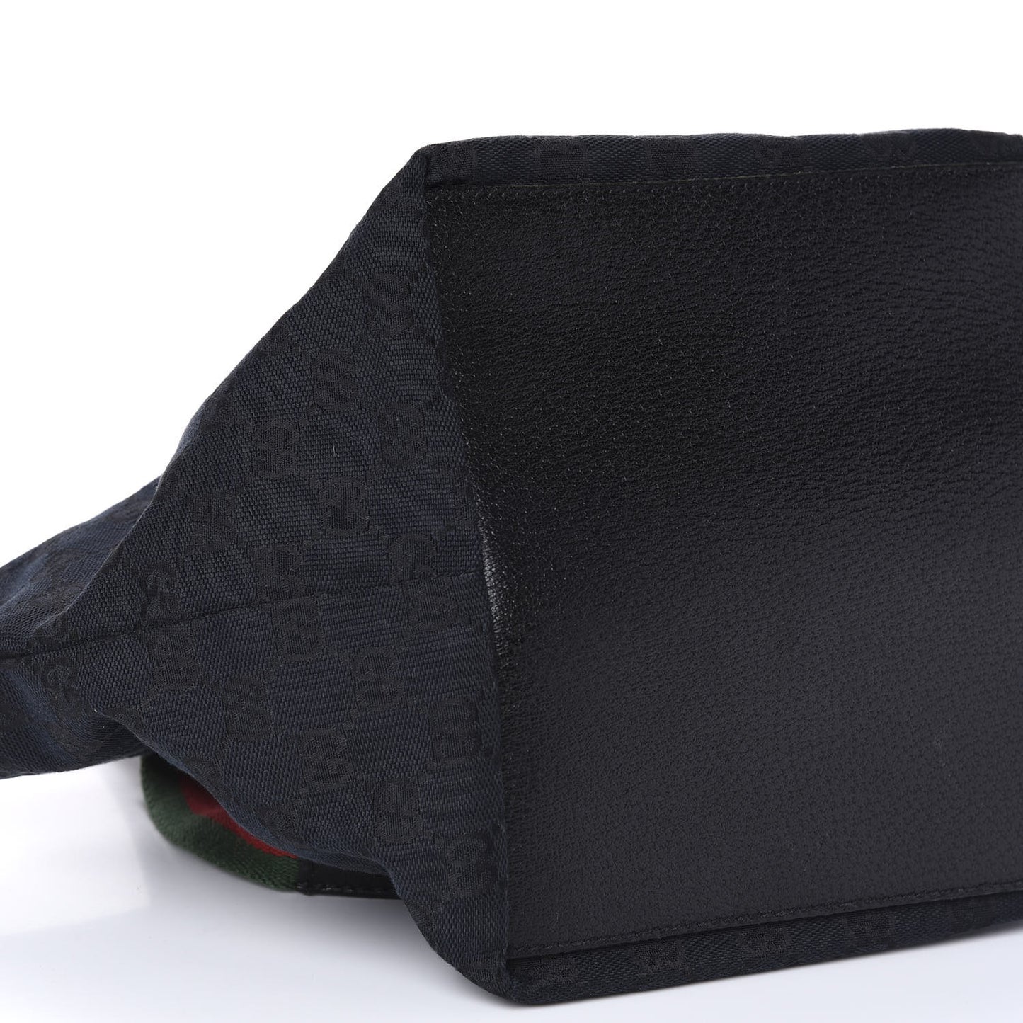 GG Monogram Small Web Handle Bucket Tote Black