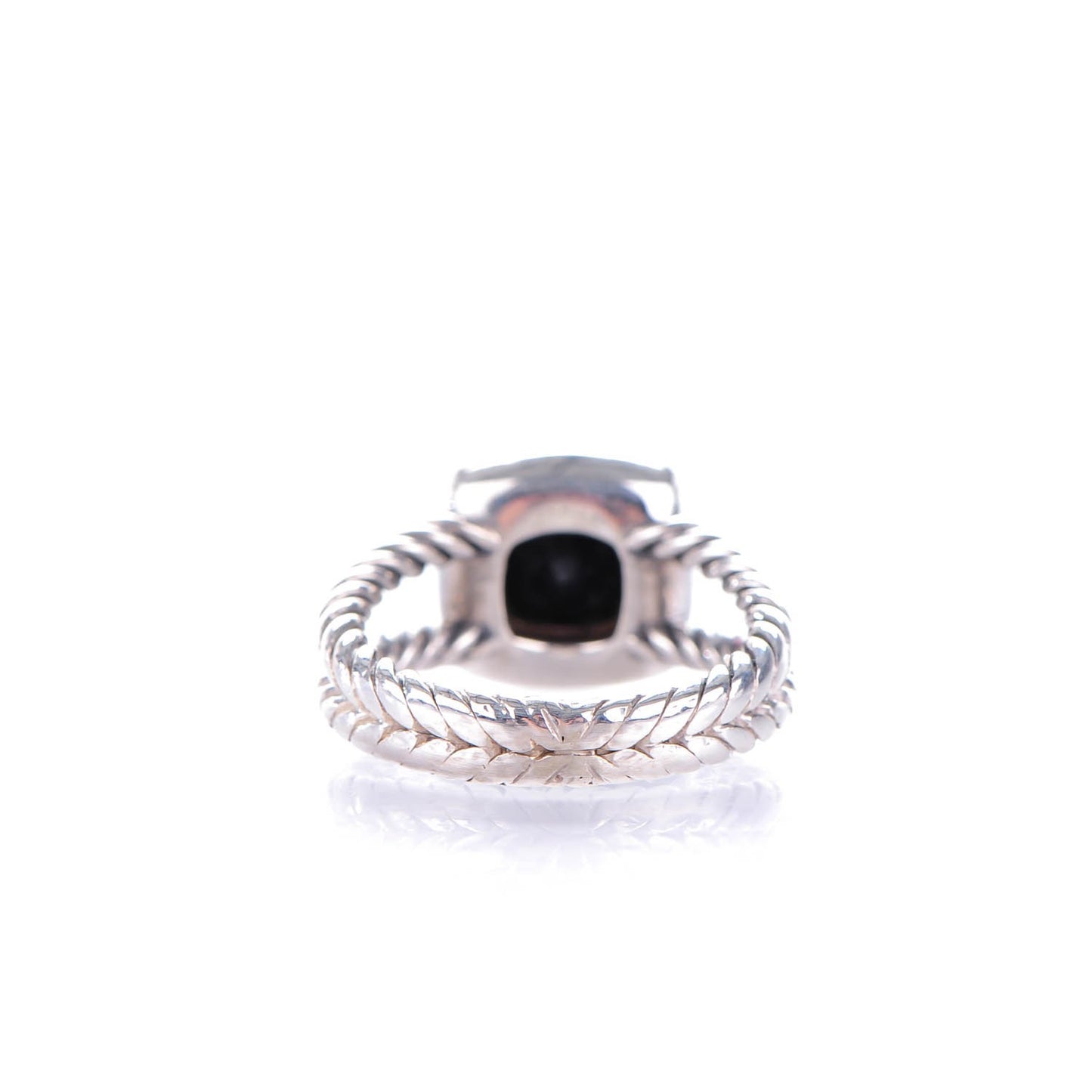 Sterling Silver Diamond Black Onyx 7mm Petite Albion Ring 50 5.5