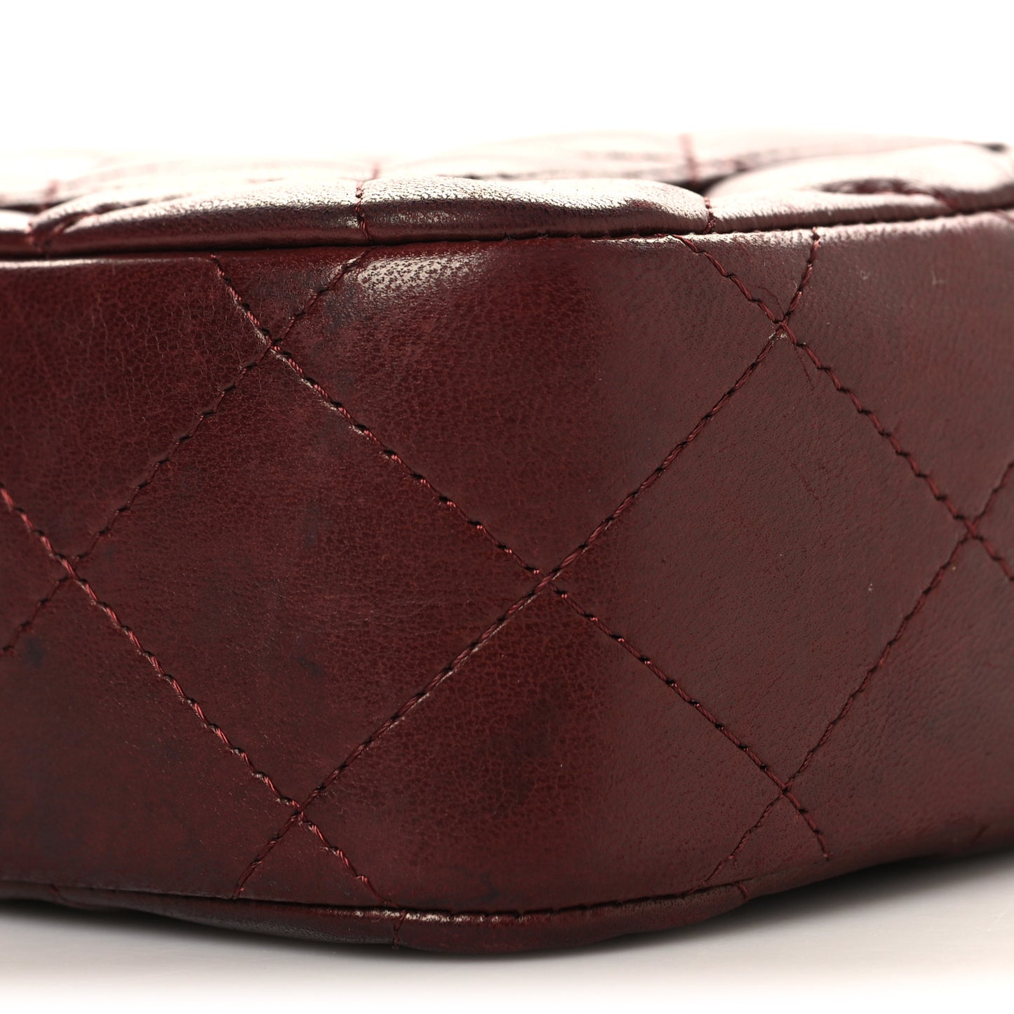 Lambskin Quilted Timeless Camera Case Burgundy