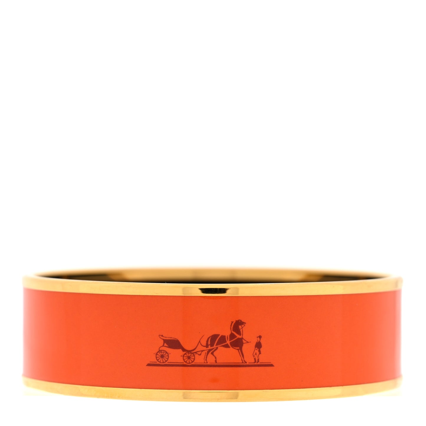 Enamel Printed Caleche Wide Bracelet 62 Orange