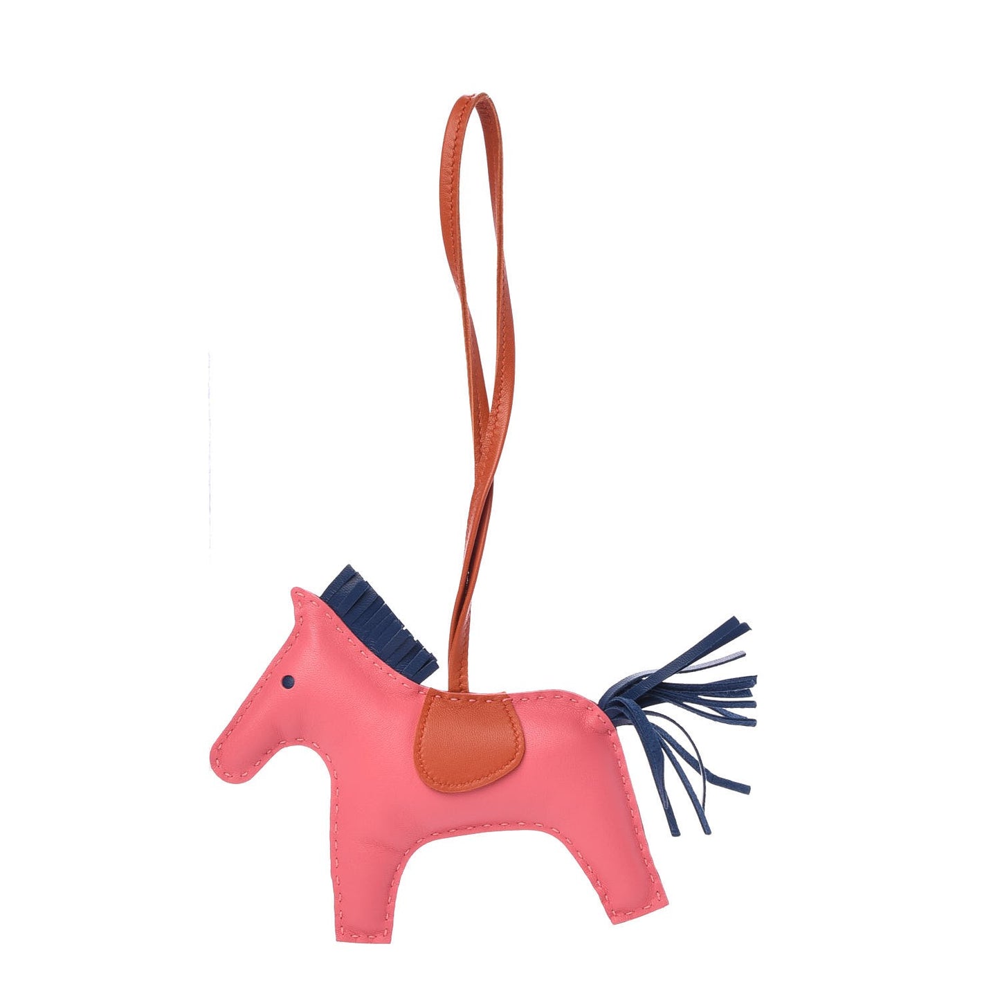 Milo Lambskin Grigri Rodeo Bag Charm MM Rose Azalee Cornaline Bleu De Malte