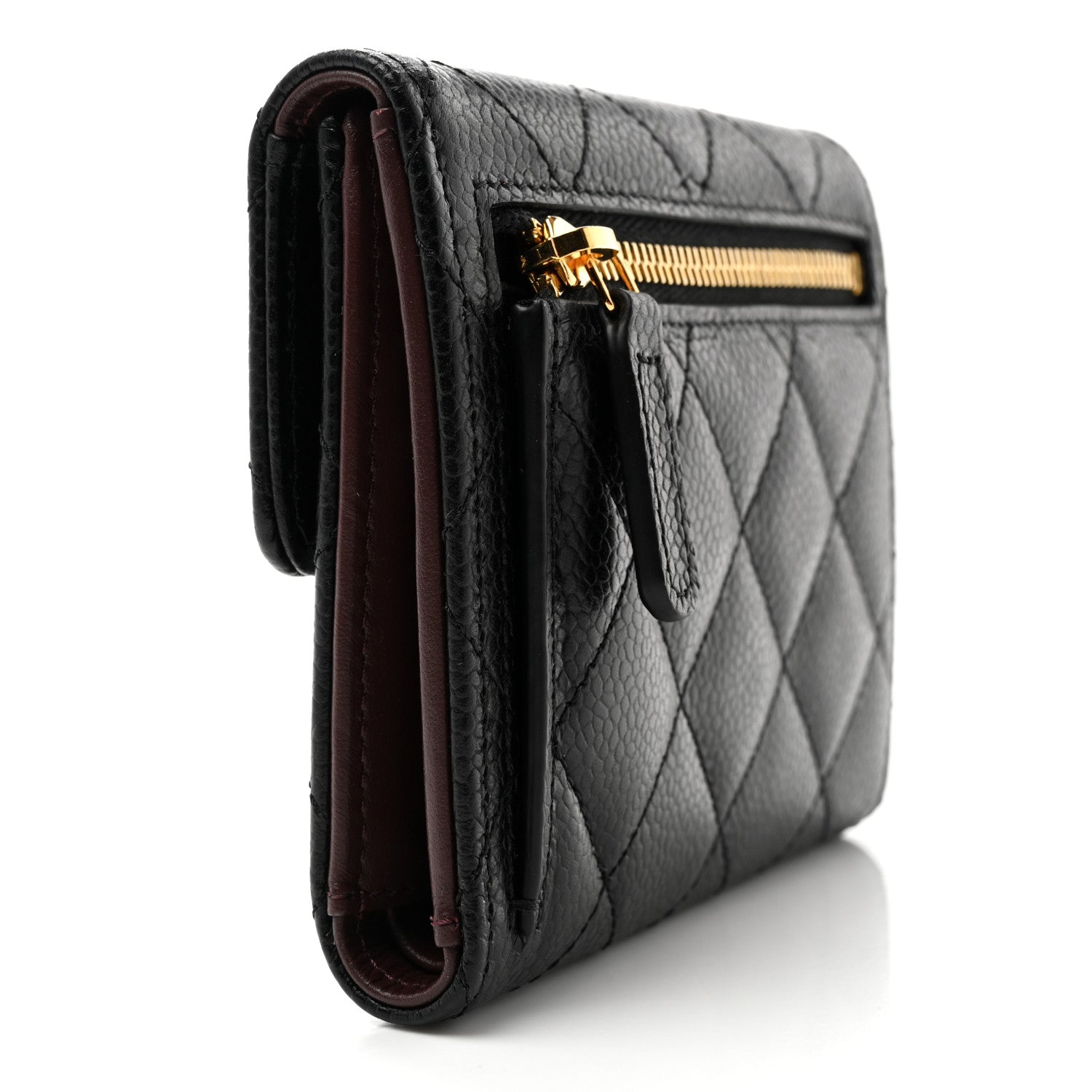 Chanel Caviar Quilted Compact Flap Wallet Black 3 of 8