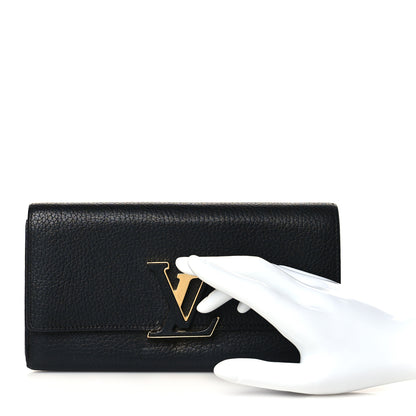 Louis Vuitton Taurillon Capucines Wallet Black 2 of 8