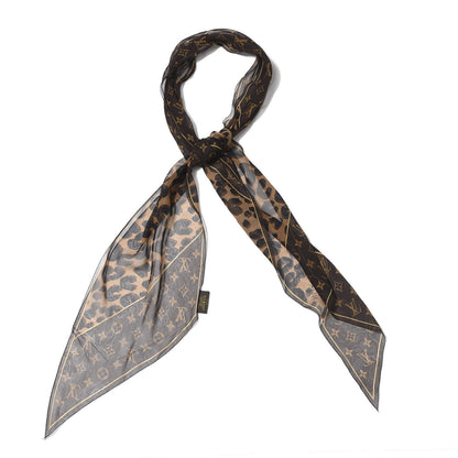 Louis Vuitton Silk Crepe Leopard Monogram Scarf 1 of 4