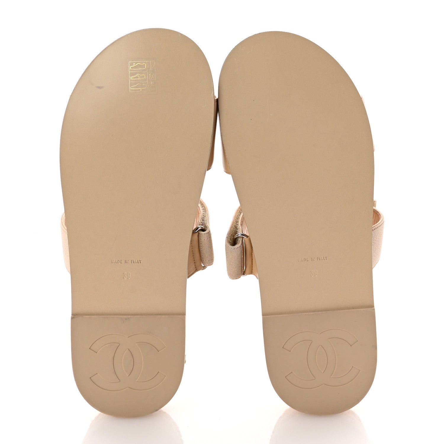 Chanel Grosgrain Lambskin Elastic Flat Mules 39 Beige 6 of 9