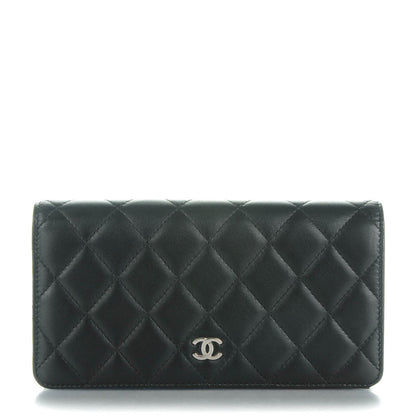 Chanel Lambskin Quilted Yen Wallet Black 1 of 8