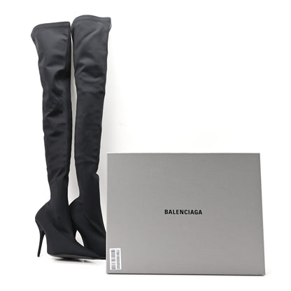 Balenciaga Spandex Pointed Toe Knife Thigh High Boots 39 Black 7 of 7