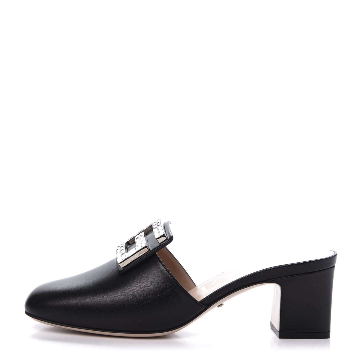 Malaga Kid Crystal Square G Madelyn Mules 38 Black