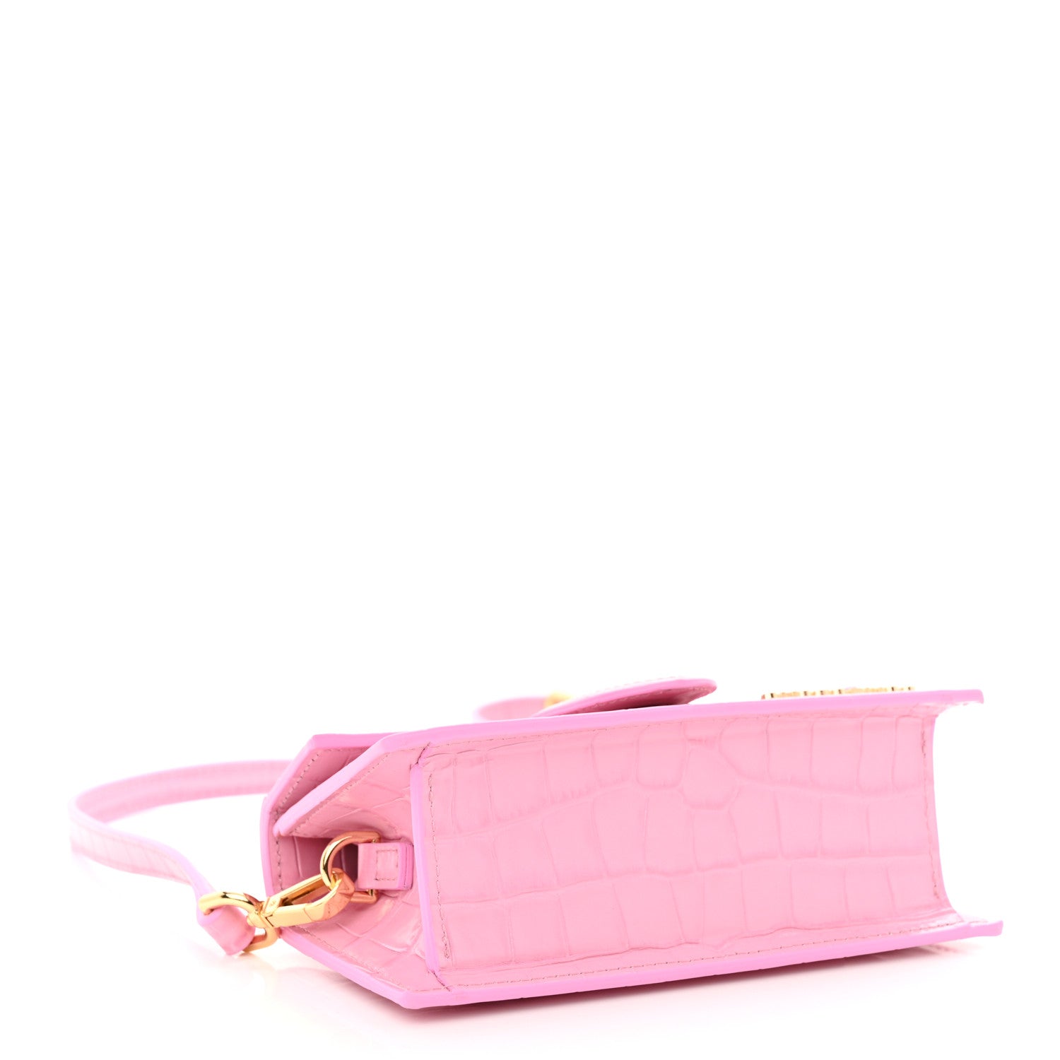 Jacquemus Calfskin Crocodile Embossed Le Bambino Pink 4 of 12