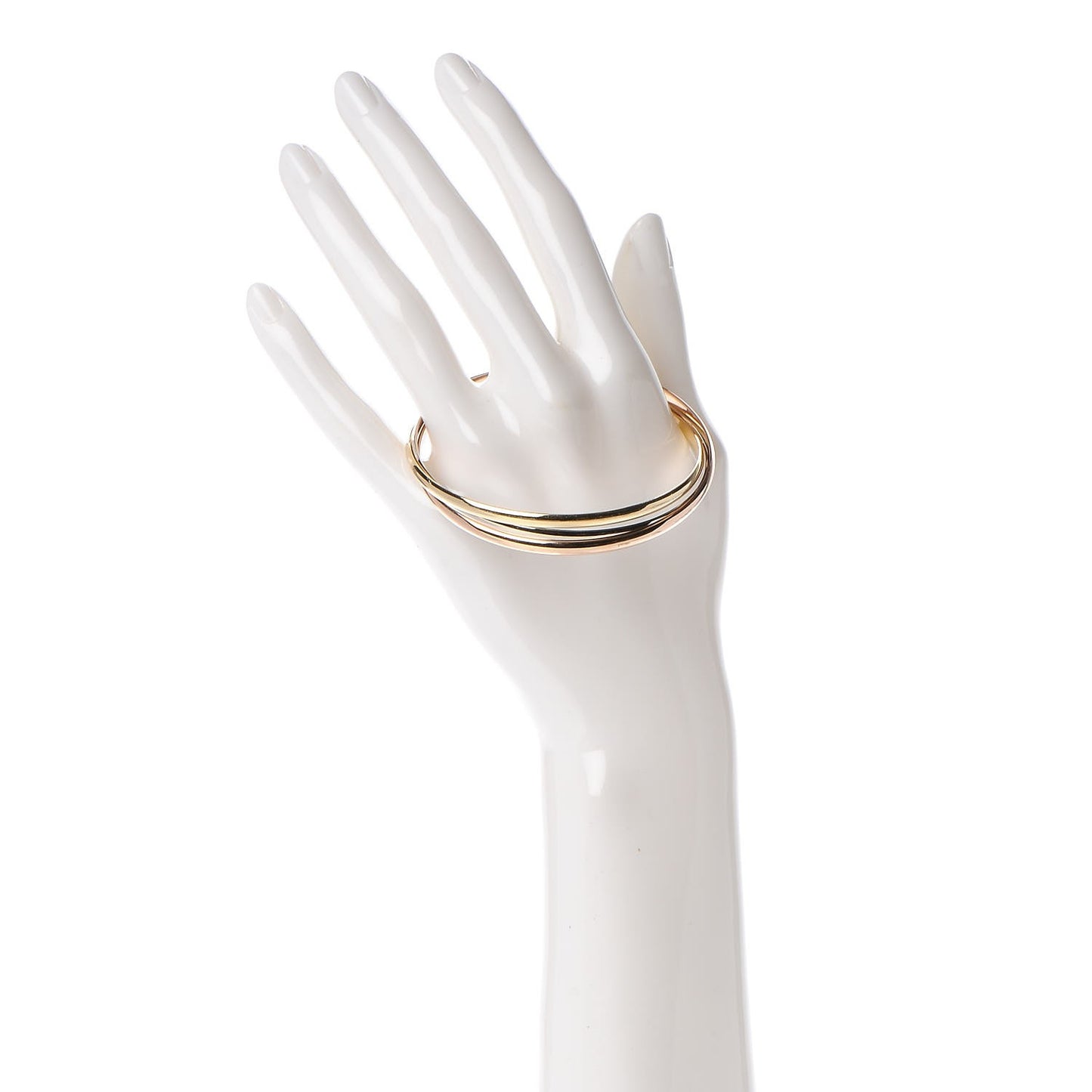 18K Pink Yellow White Gold Trinity Bangle 64