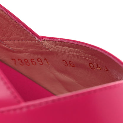 Gucci Calfskin Elizabeth Nappa Charlotte Logo Slingback Sandals 36 Fancy Fuchsia 10 of 11