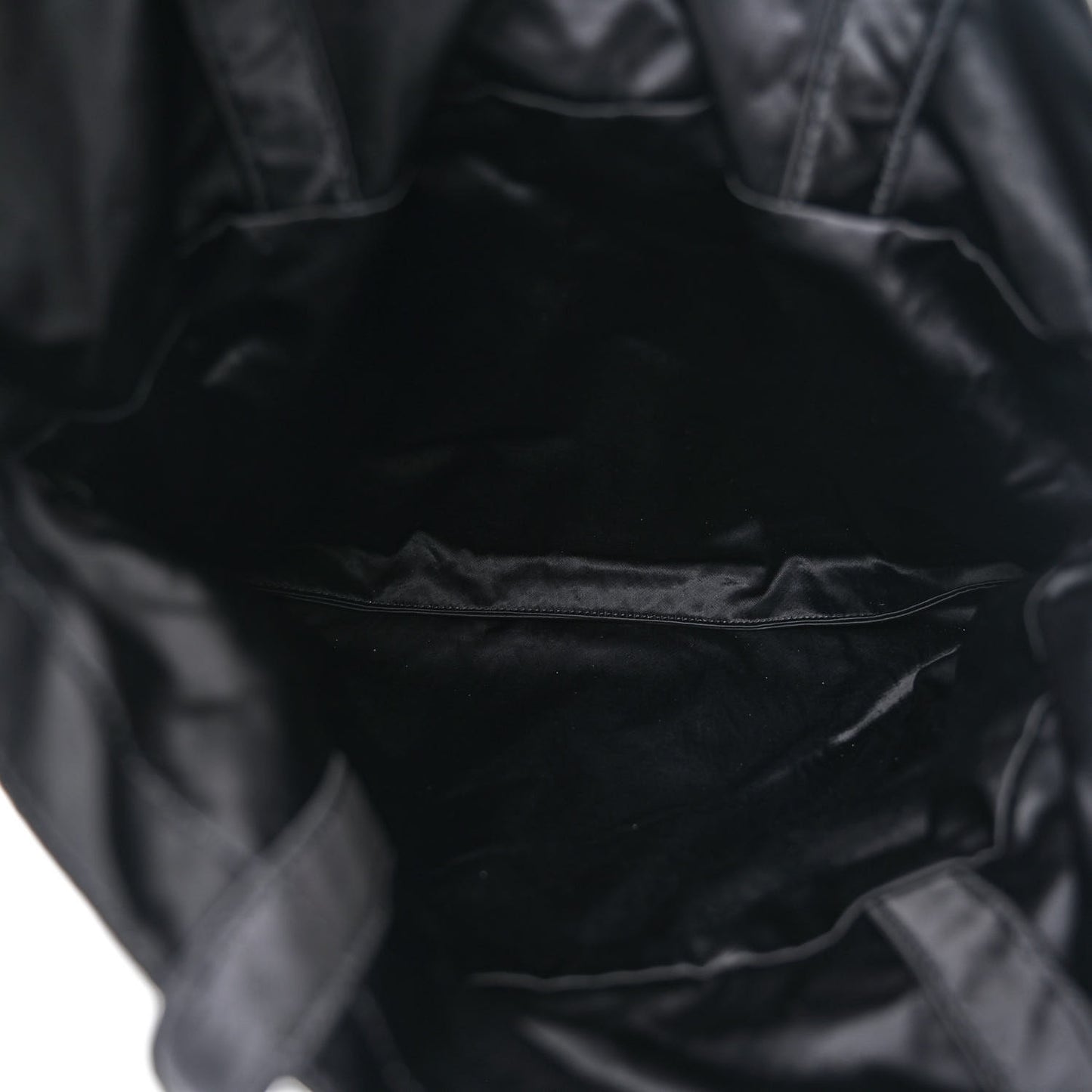 Nylon Grosgrain Large Lifestyle Pouch With Foldable Tote Black