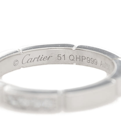 Cartier 18K White Gold Diamond Maillon Panthere Wedding Band Ring 51 5.75 4 of 5