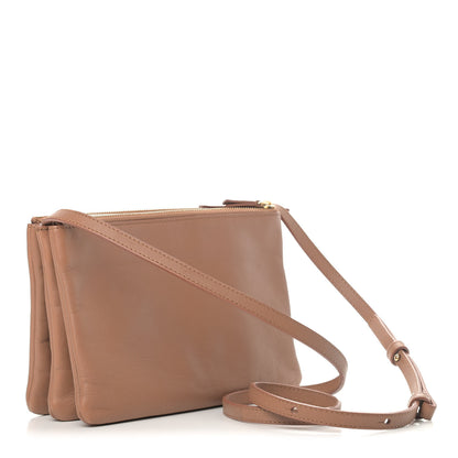 Celine Lambskin Large Trio Crossbody Bag Camel 2 of 9