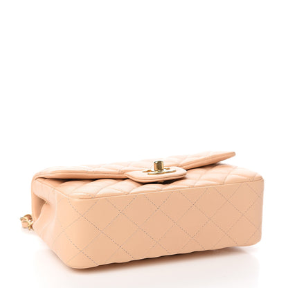 Chanel Lambskin Quilted Mini Rectangular Flap Beige 3 of 10