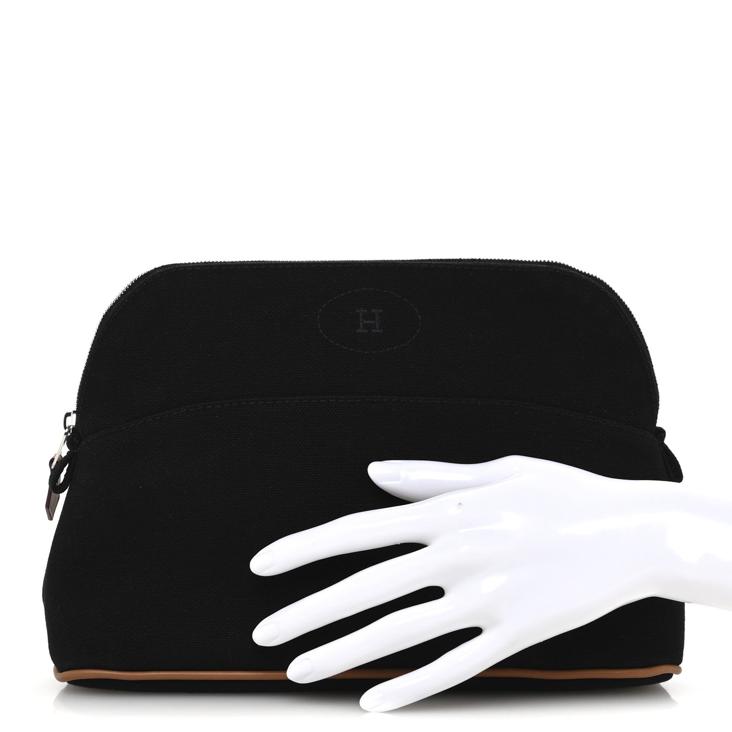 Cotton Canvas Bolide Travel Cosmetic Pouch MM Black