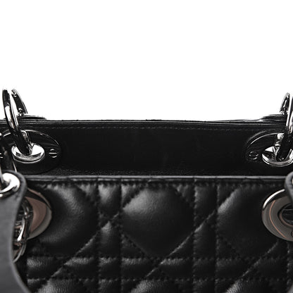 Christian Dior Lambskin Cannage Medium Lady Dior Black 8 of 15