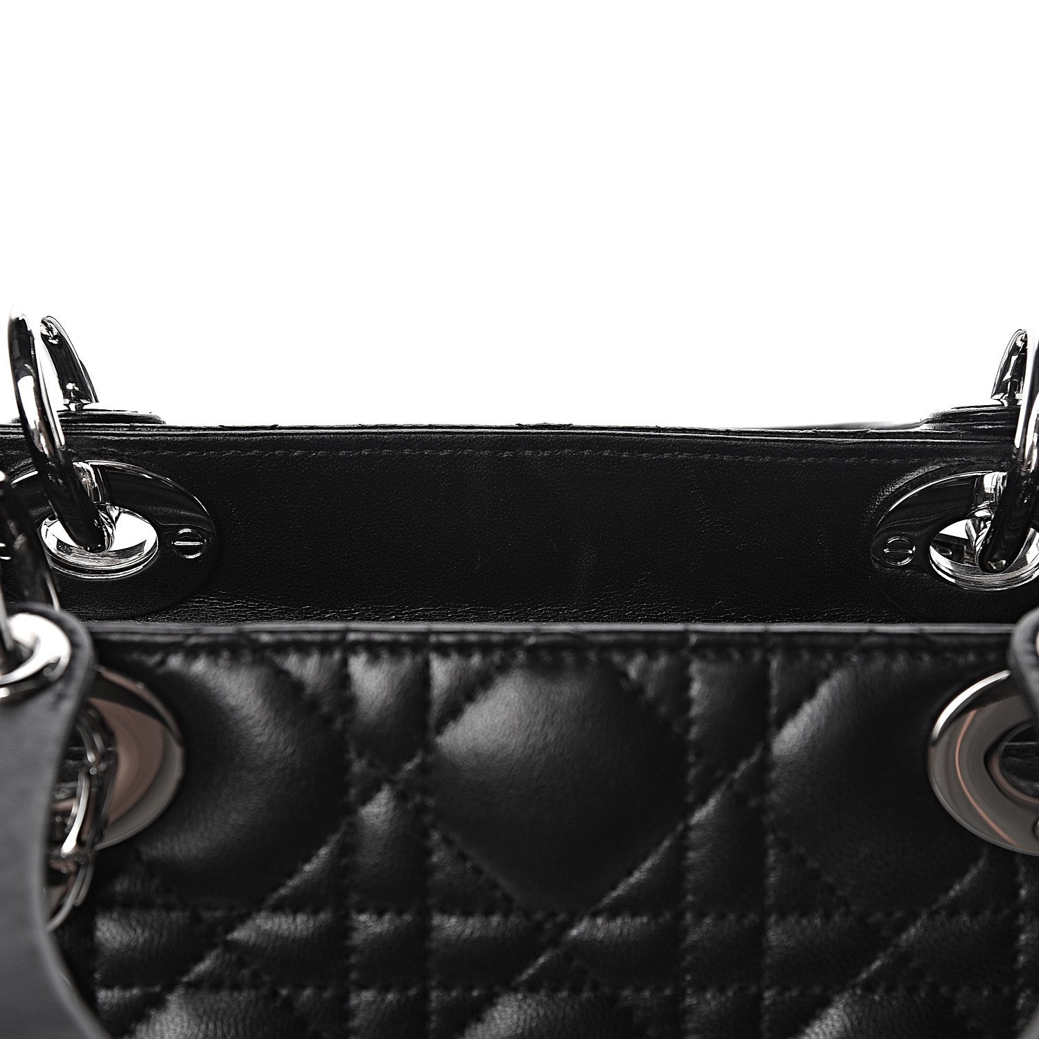 Christian Dior Lambskin Cannage Medium Lady Dior Black 8 of 15