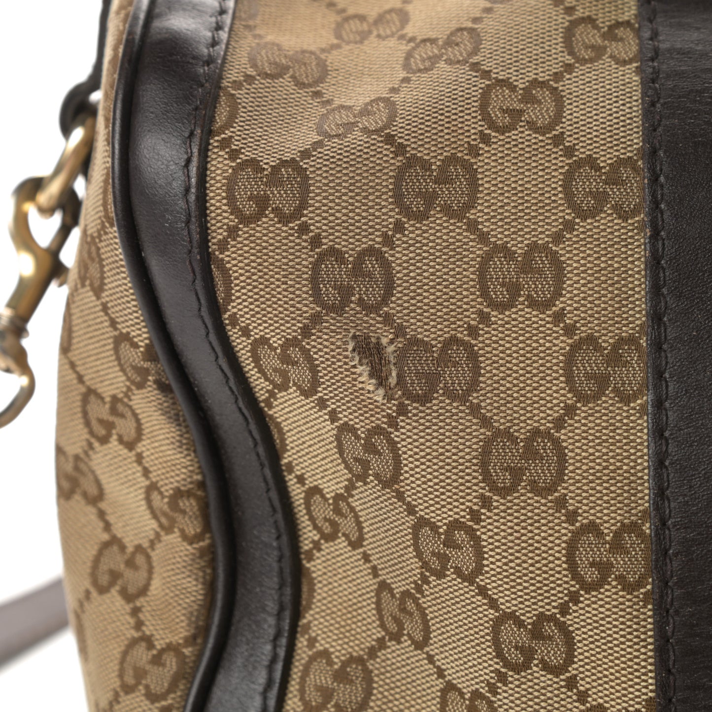 Monogram Vintage Web Medium Boston Dark Brown