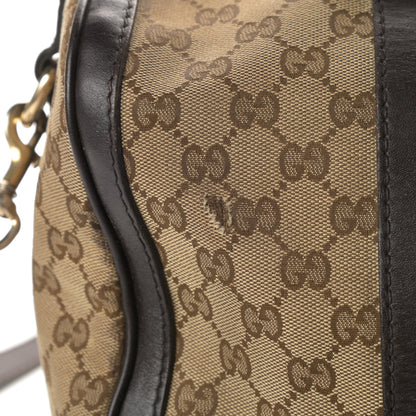 Gucci Monogram Vintage Web Medium Boston Dark Brown 18 of 22