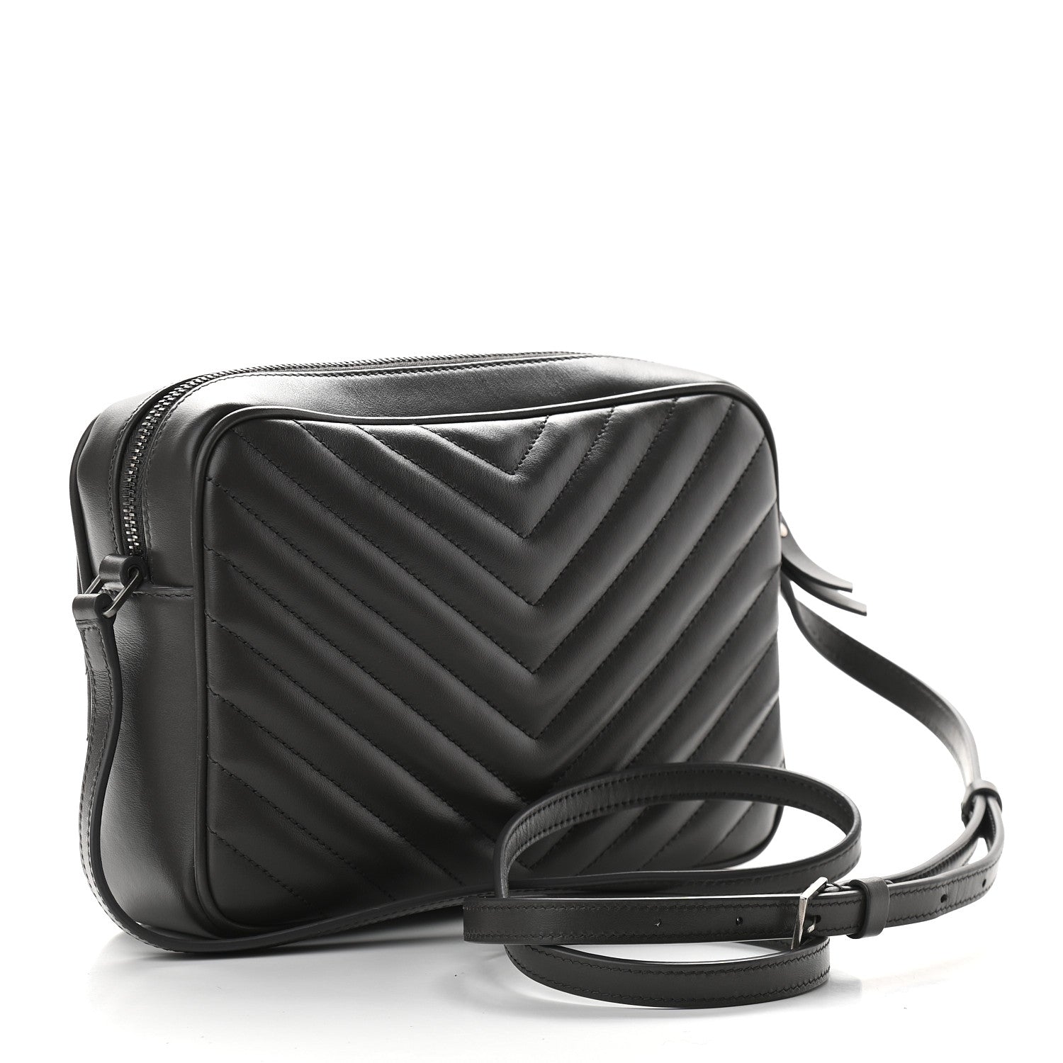 Saint Laurent Calfskin Matelasse Monogram Lou Camera Bag Asphalt 2 of 8