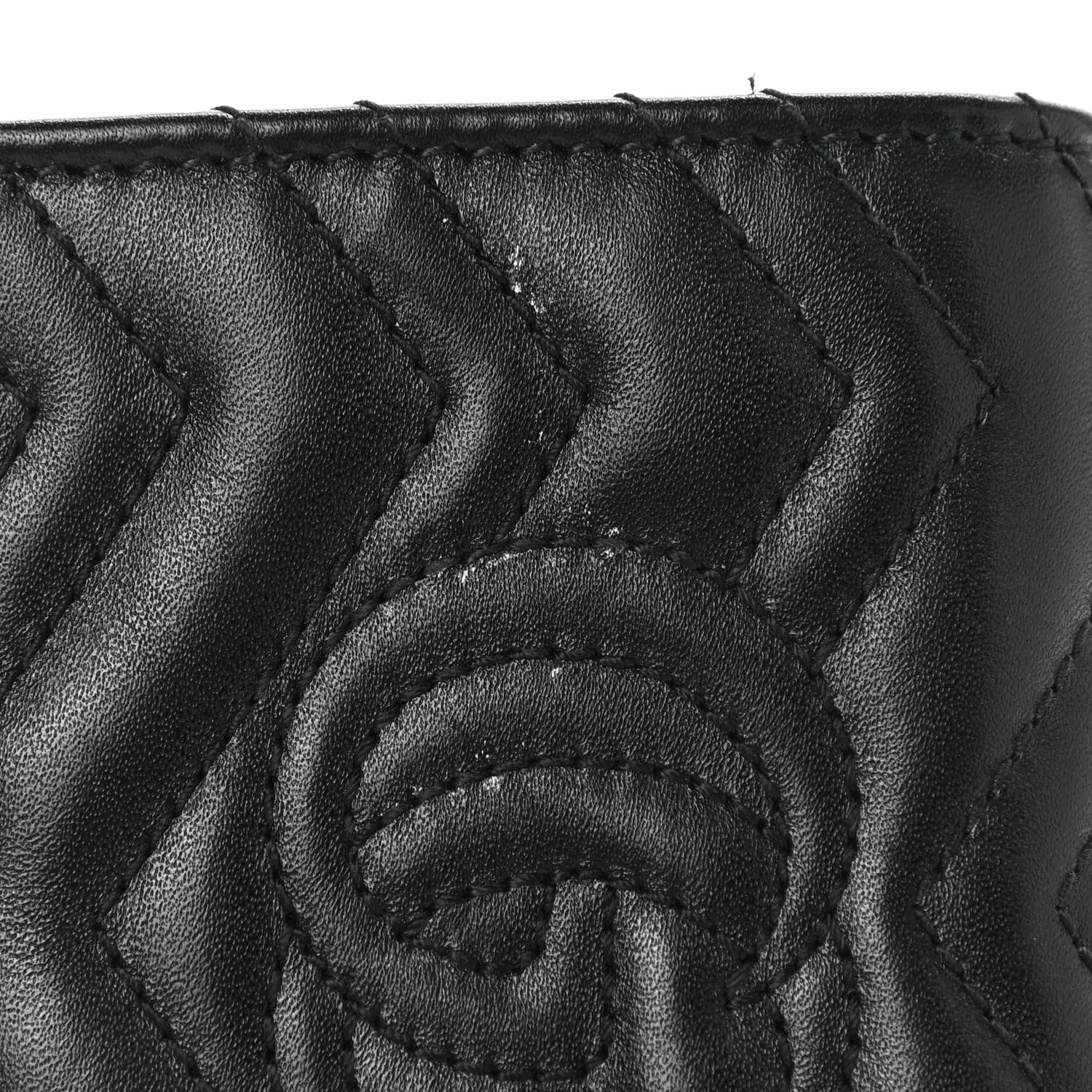 Gucci Calfskin Matelasse GG Marmont Card Case Wallet Black 8 of 8