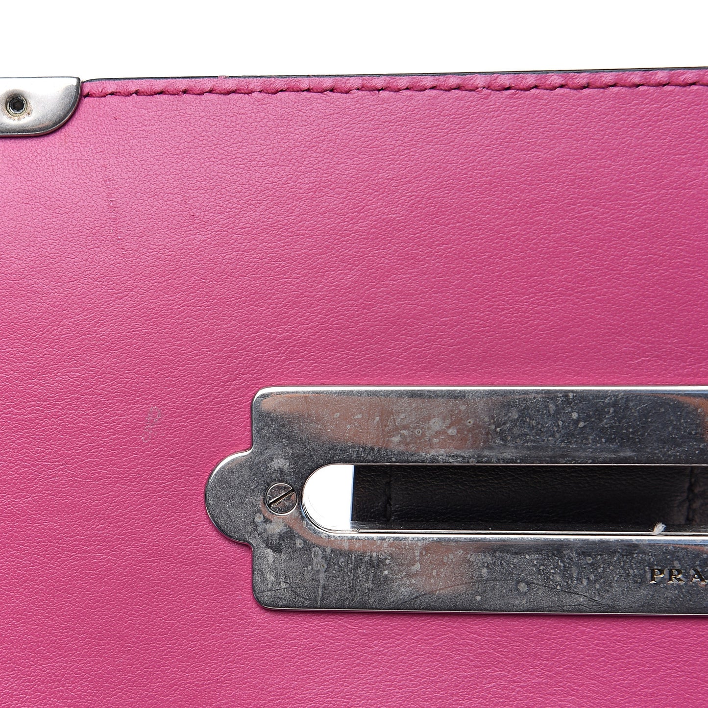 City Calf Saffiano Studded Cahier Bag Fuxia Black