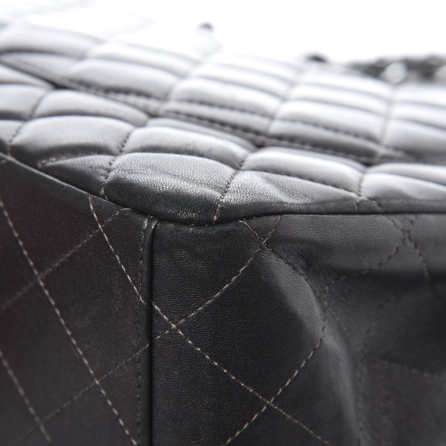 Lambskin Quilted Maxi Single Flap Grey