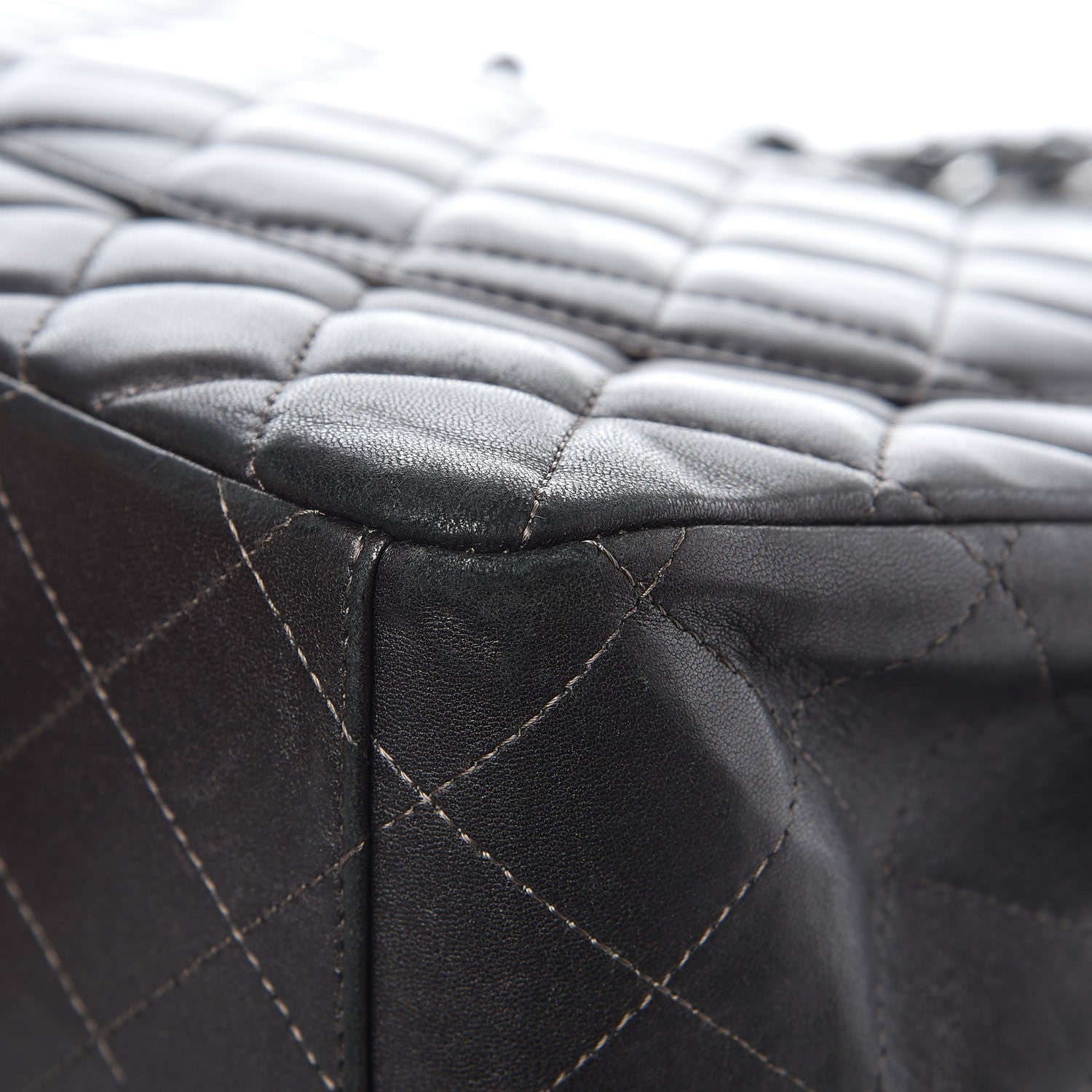 Chanel Lambskin Quilted Maxi Single Flap Grey 17 of 18