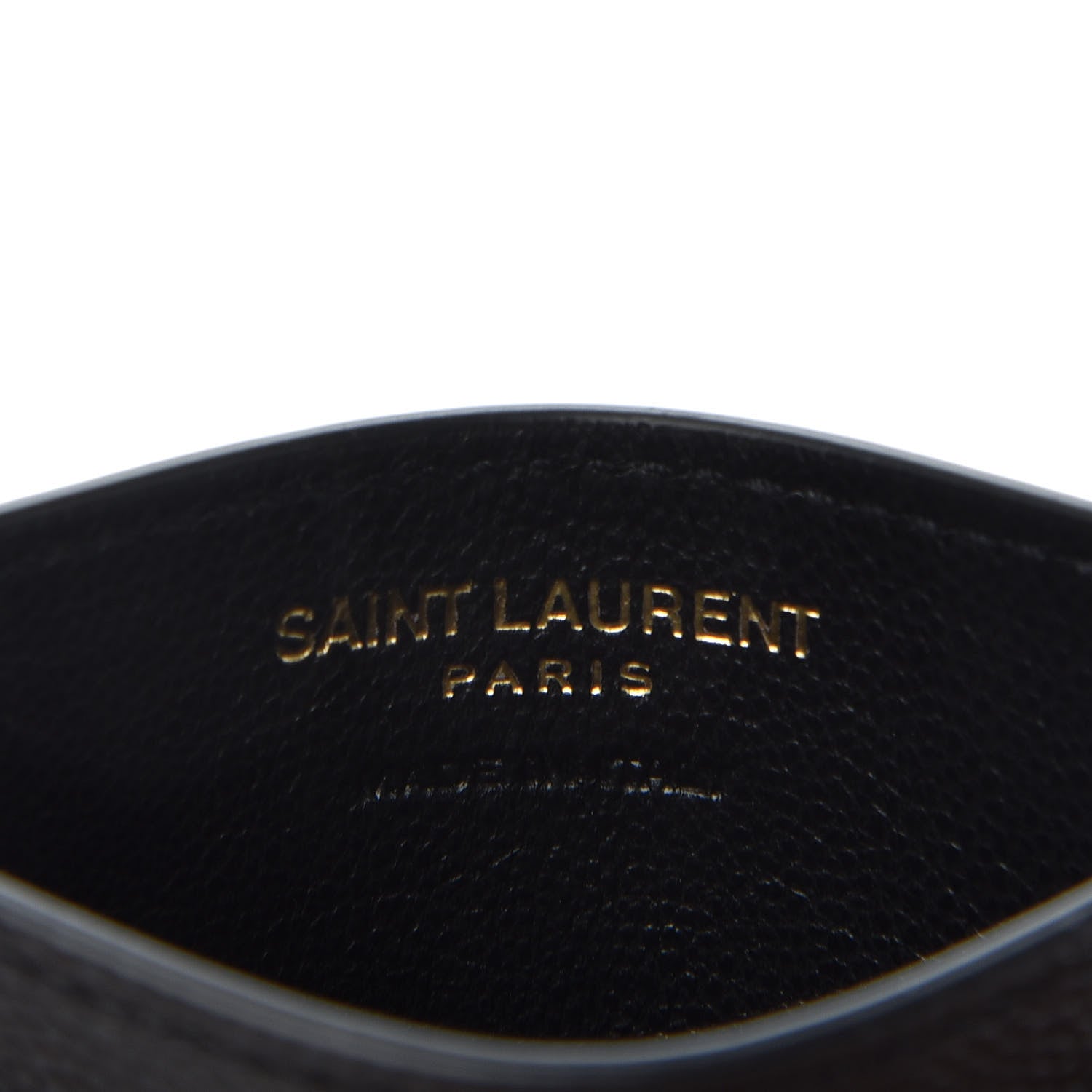 Saint Laurent Grain De Poudre Matelasse Chevron Monogram Credit Card Case Black 5 of 6