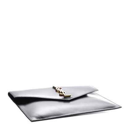 Saint Laurent Smooth Shiny Calfskin Monogram Uptown Pouch Black 4 of 7
