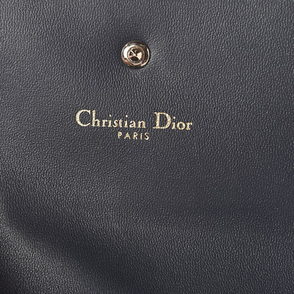 Christian Dior Ceramic Effect Deerskin Cannage Diorama Elancee Wallet Silver 6 of 12
