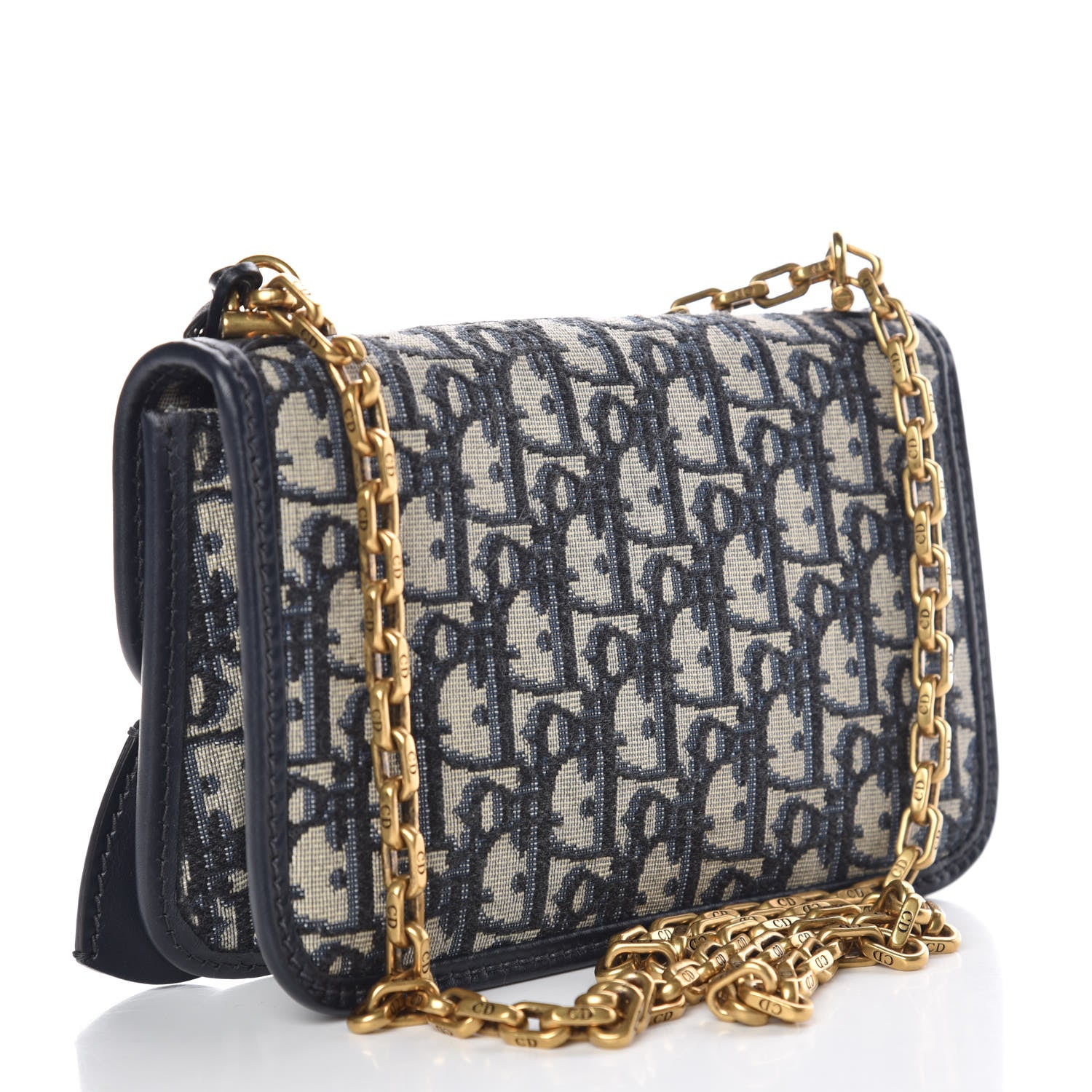 Christian Dior Oblique Small DiorAddict Flap Bag Navy Blue 4 of 13