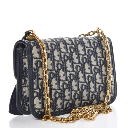 Christian Dior Oblique Small DiorAddict Flap Bag Navy Blue 4 of 13