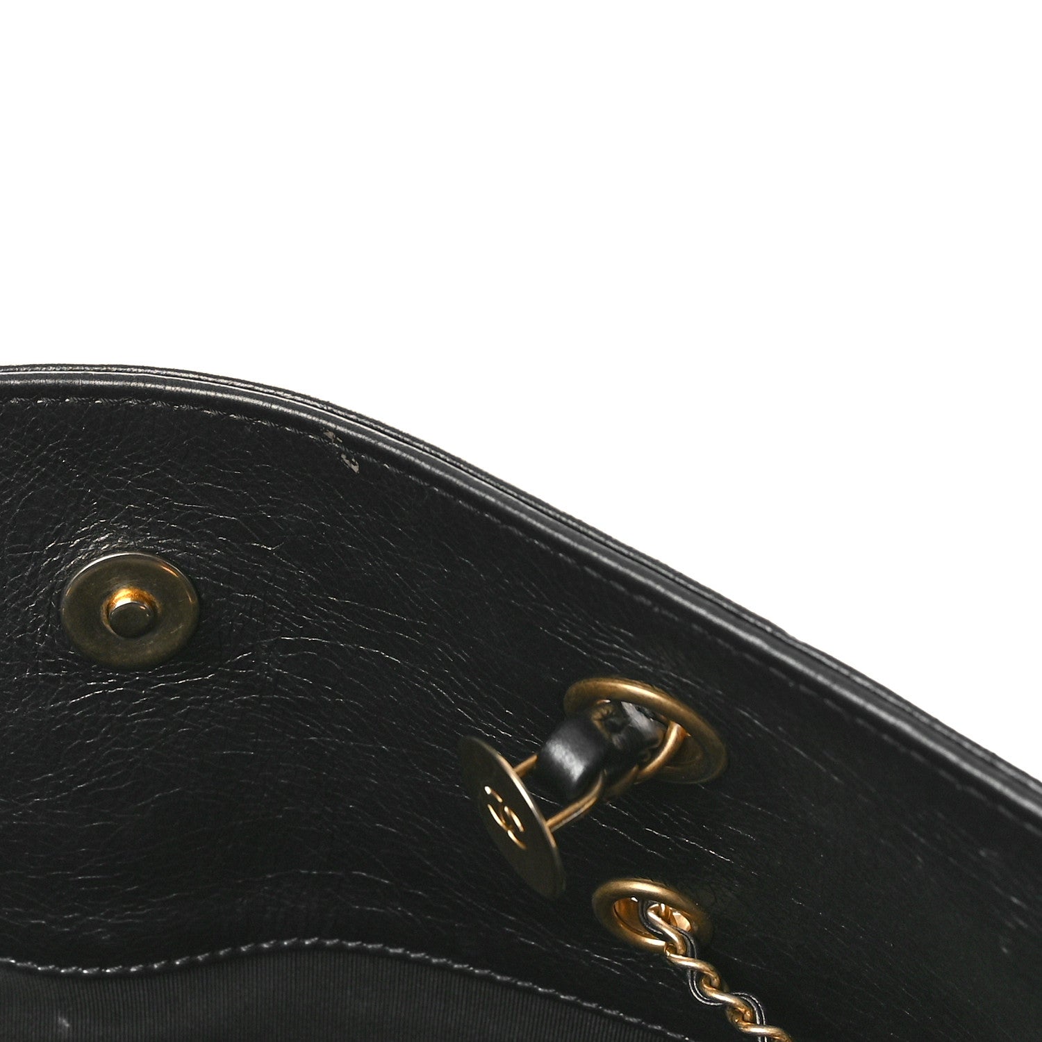 Chanel Aged Calfskin Quilted Drawstring Shopping Tote Black 9 of 9