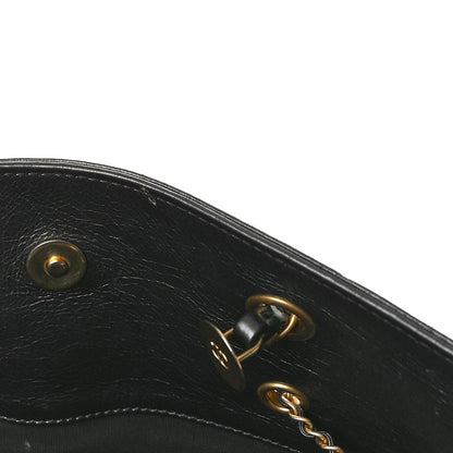 Chanel Aged Calfskin Quilted Drawstring Shopping Tote Black 9 of 9
