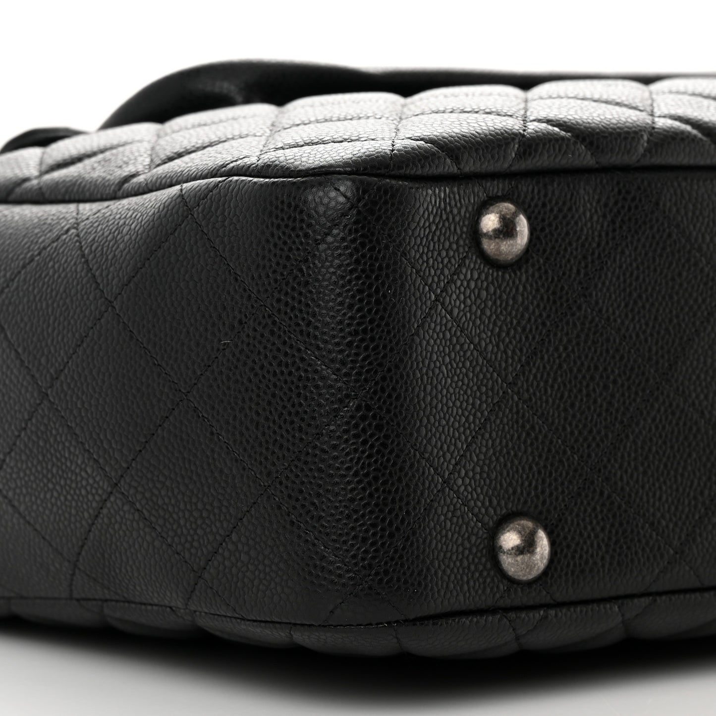 Caviar Quilted Flap Tote Black