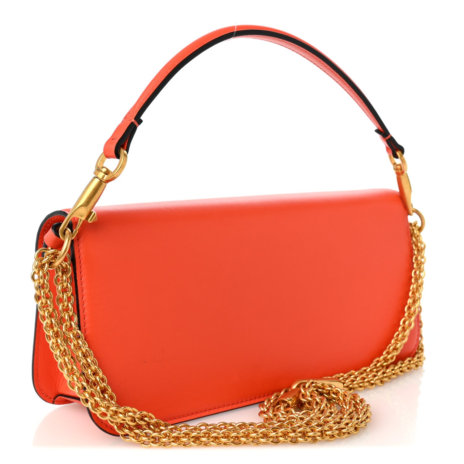 Valentino Garavani Calfskin Vlogo Loco Shoulder Bag Orange 1970250