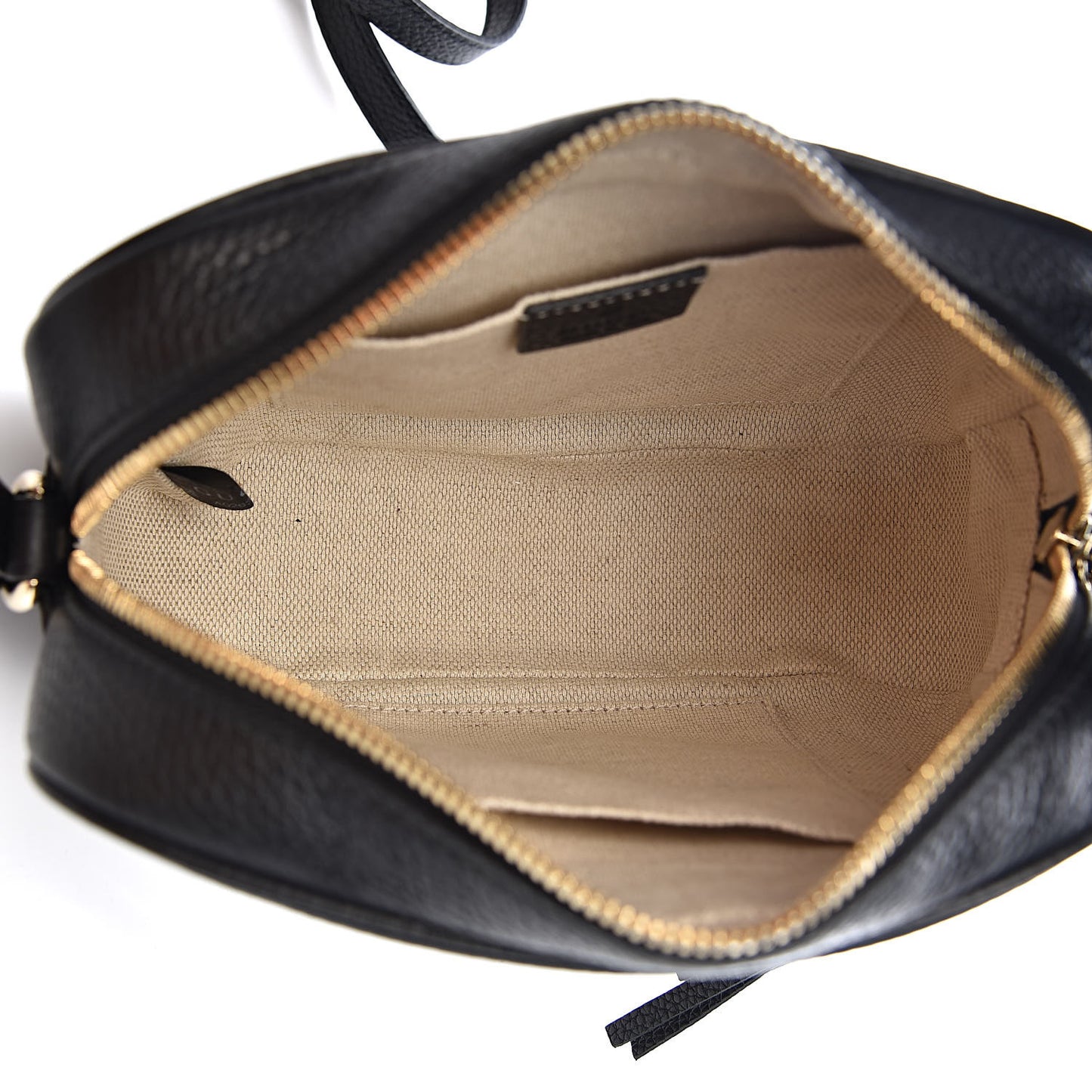 Pebbled Calfskin Small Soho Disco Bag Black