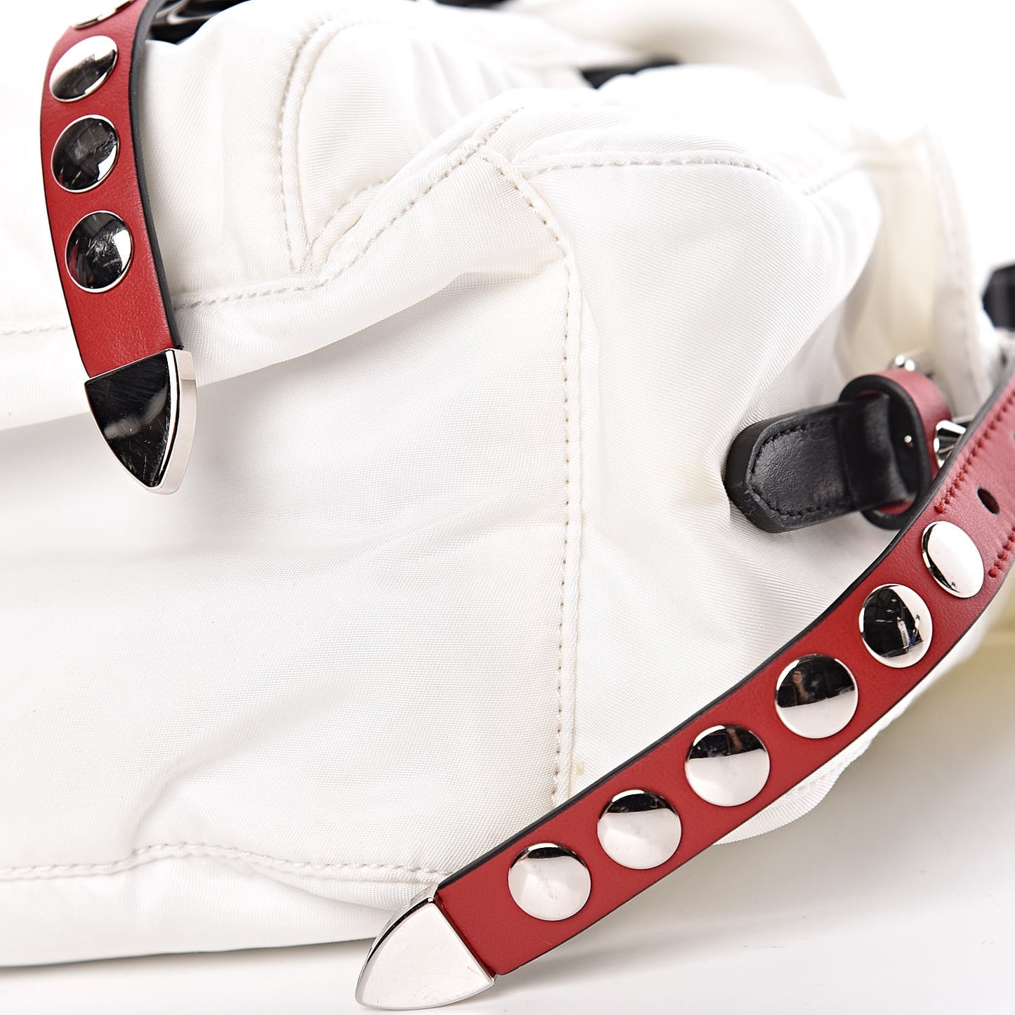 Nylon New Vela Studded Messenger White Fuoco