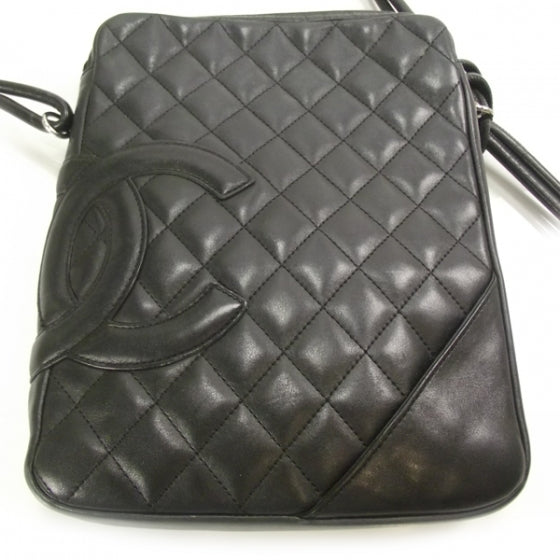 Calfskin Quilted Medium Cambon Messenger Black