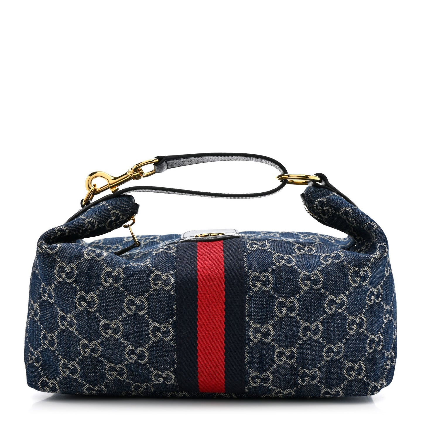 Denim GG Monogram Web Medium Vanity Blue