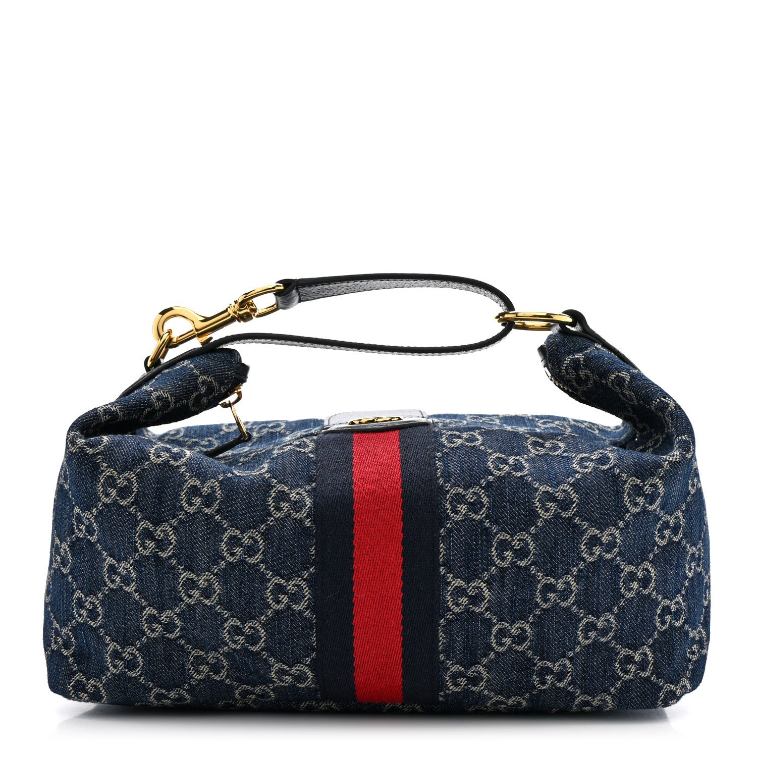 Gucci Denim GG Monogram Web Medium Vanity Blue 1 of 11