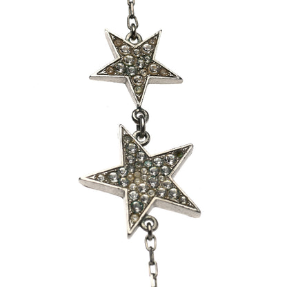 Chanel Crystal Star CC Long Necklace Silver 6 of 9