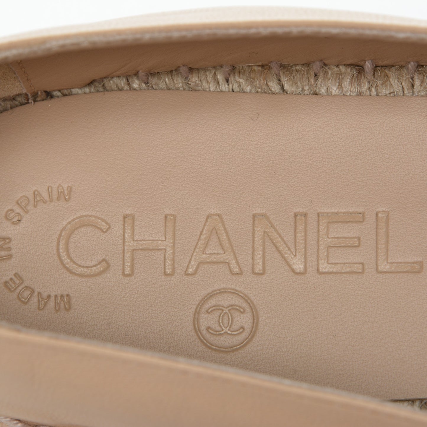 Lambskin CC Espadrilles 39 Beige Black
