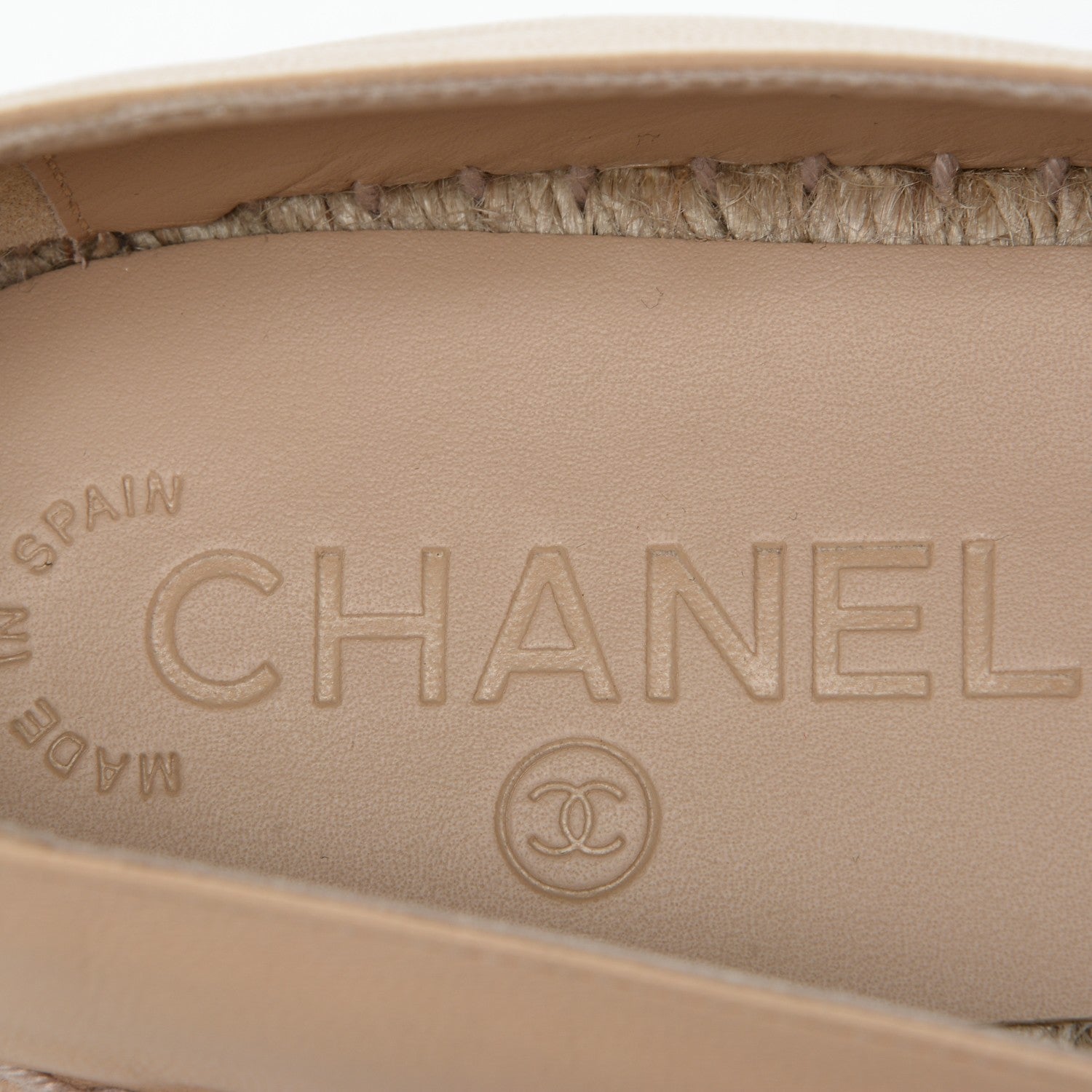 Chanel Lambskin CC Espadrilles 39 Beige Black 7 of 7