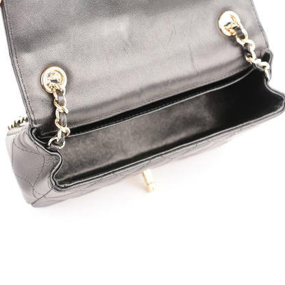 Chanel Lambskin Quilted Extra Mini V For Victory Flap Black 5 of 7