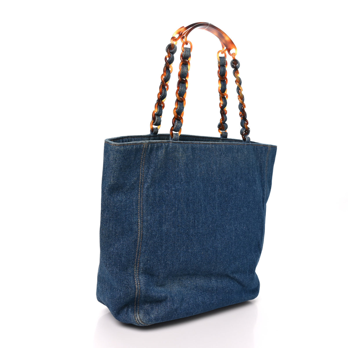 Chanel Denim Tortoise Timeless CC Tote Blue 3 of 10